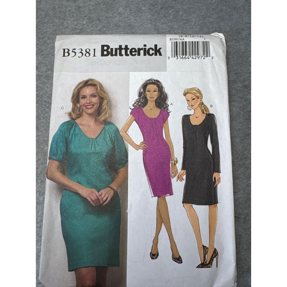 Butterick B5381 Womens Dress Sewing Pattern Size 6 8 10 12 Uncut
